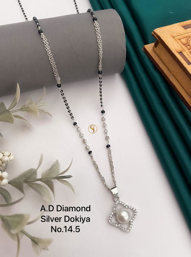 14 AD Diamond Designer Regular Wear Mangalsutra Wholesale Price In Surat
